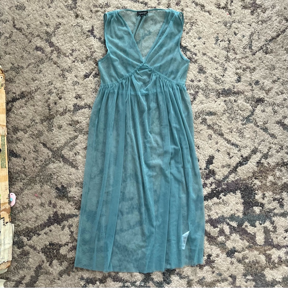 Topshop Teal Blue Maxi Dress